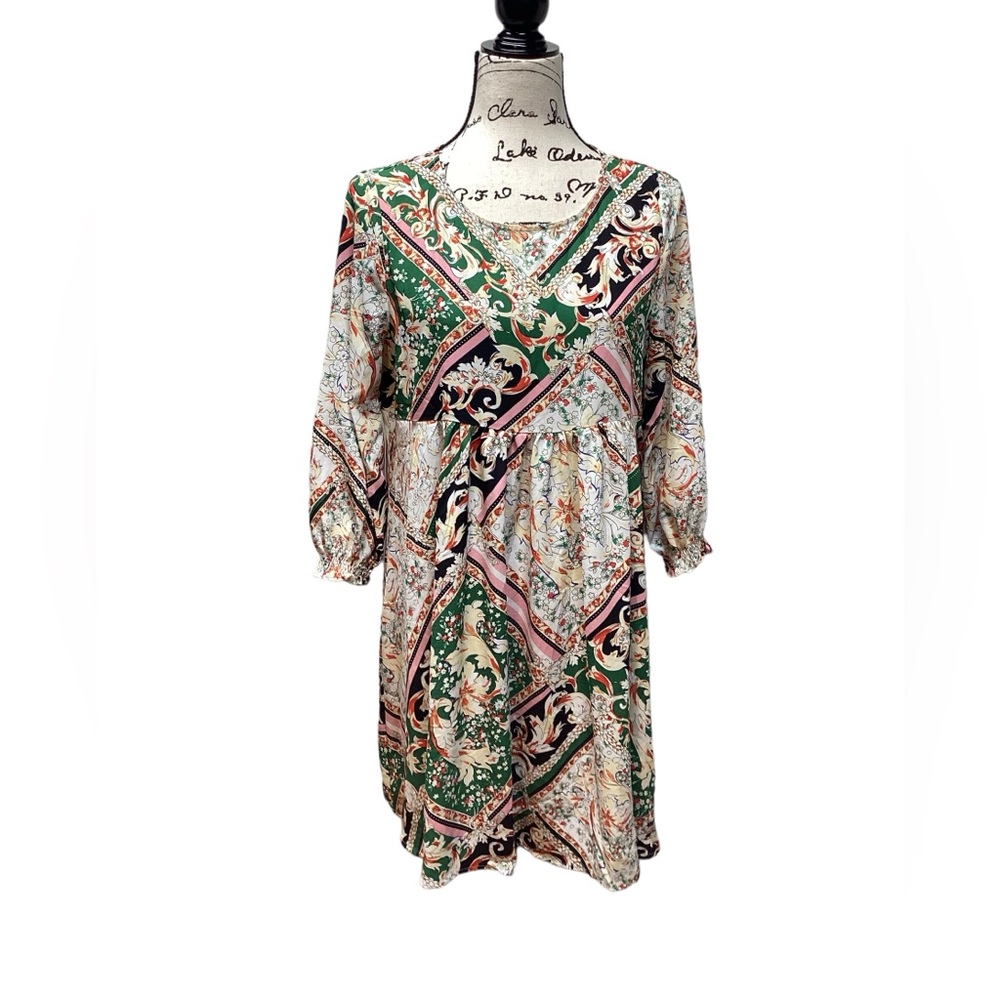 Umgee Empire waist boho tunic/dress Mulit Color Size Small. - Picture 6 of 11